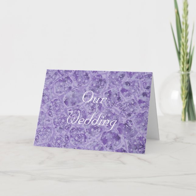 Nos invitations de mariage, imprimé éponge violet (Devant)