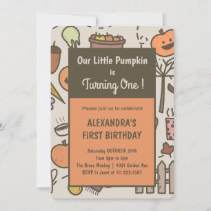Nos Petites Citrouilles Cartes d'Invitation pour 1