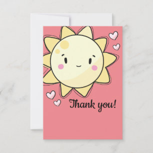 Nos Petites Filles Sunshine Pink Carte de remercie