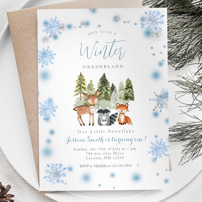 Nos petits Snowflakes invitation d'anniversaire de (Créateur téléchargé)
