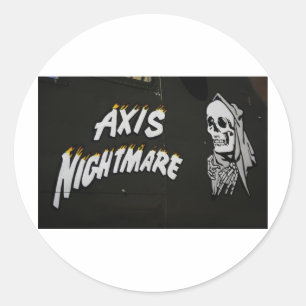 Nose Art "AXIS NIGHTMARE" Bomber Classic Round Sticker