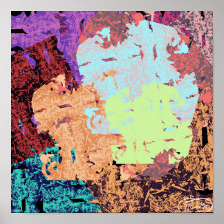 Nose Art I colourful abstract art with dogs Poster