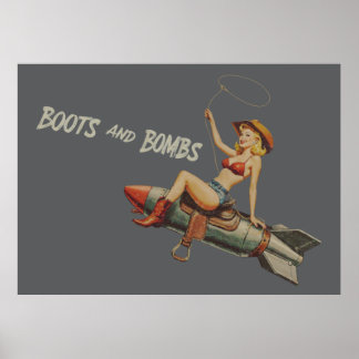 Nose Art Pinup Girl with Lasso Poster