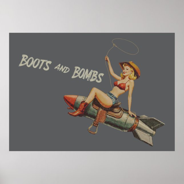 Nose Art Pinup Girl with Lasso  Poster (Front)