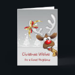 Nose Humour Reindeer, Snowflakes Neighbour Holiday Card<br><div class="desc">Fun more warmth and light than s nose. reindeer , Snowflakes & Winter Season Greetings for a Neighbour</div>