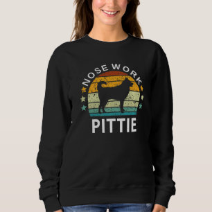 Nose Work Pittie Siberian Husky Dog Silhouette Sweatshirt