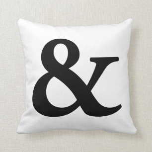 Nosetouch Press Ampersand Pillow, White Throw Pillow