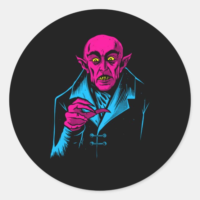 Nosferatu Halloween Vampire Horror Dracula Classic Round Sticker (Front)