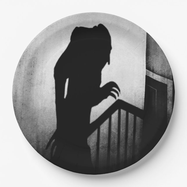 Nosferatu Shadow Christmas Paper Plate (Front)