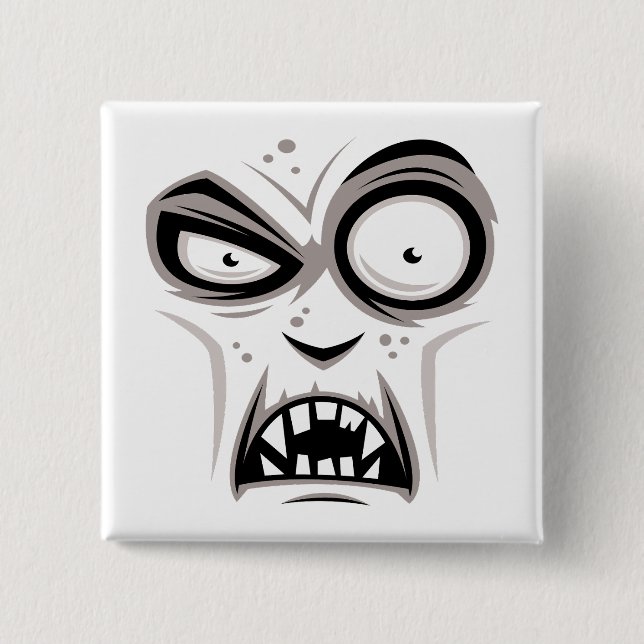 Nosferatu Vampire Face 2 Inch Square Button (Front)