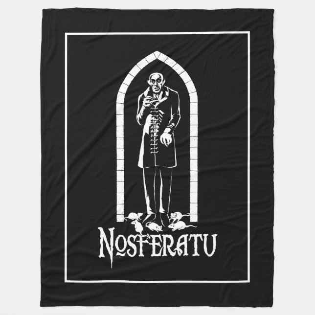 Nosferatu Vampire Fleece Blanket (Front)