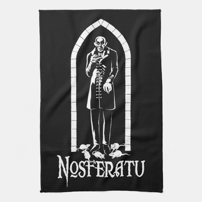 Nosferatu Vampire Kitchen Towel (Vertical)