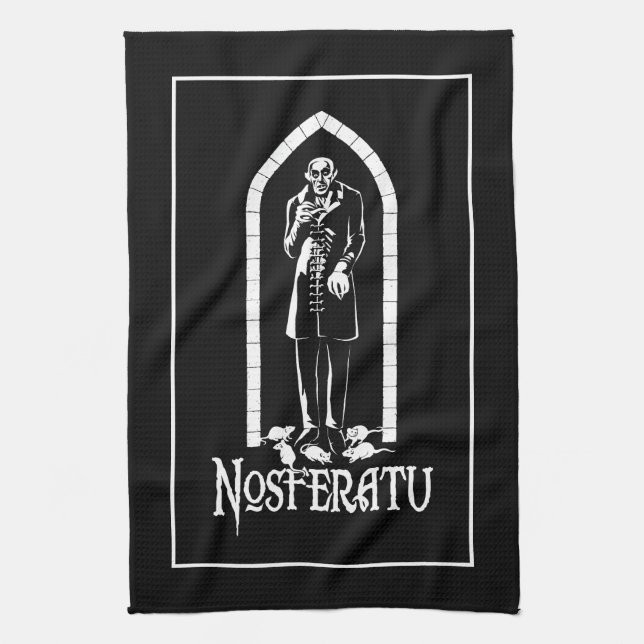 Nosferatu Vampire Kitchen Towel (Vertical)