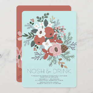 Nosh & Drink Christmas Foliage Dinner Holiday Card