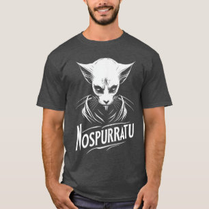 Nospurratu Cat Vampire Horror Movie And Cat Fan gi T-Shirt