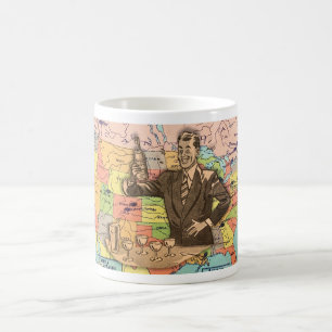 NOSTALGIA '50's MAN MARTINIS MAP THEME Coffee Mug