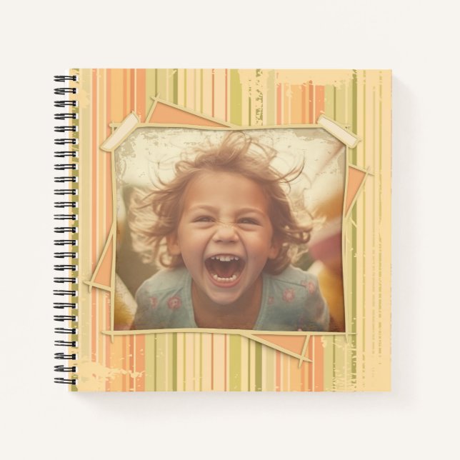 Nostalgia. Grunge Photo Effect Template Vintage Notebook (Front)