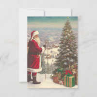 Nostalgia Santa Claus Xmas Invitation Card
