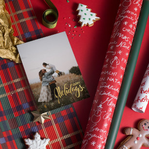 Nostalgia Unleashed: Retro Christmas Vibes Tartan Holiday Card