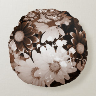 nostalgia western country wildflower summer daisy round pillow