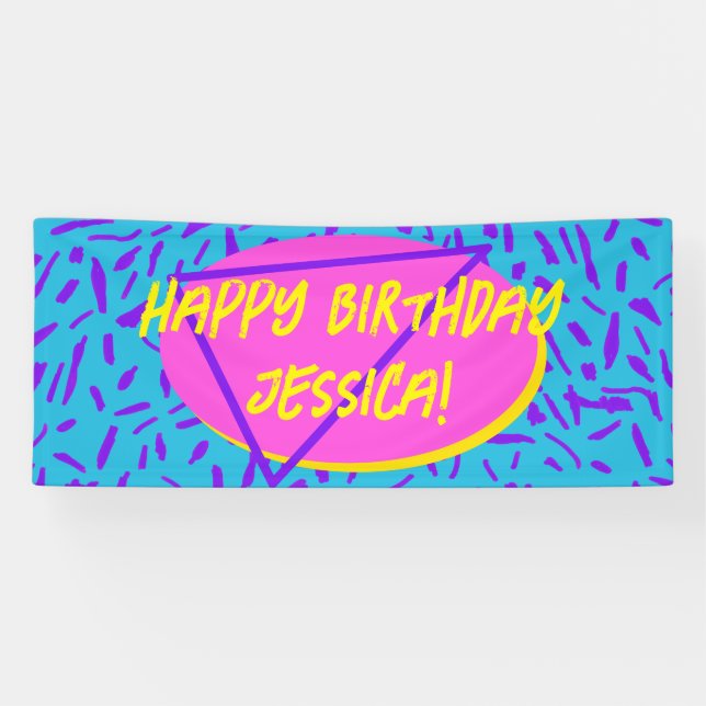 Nostalgic 90's Birthday Banner (Horizontal)