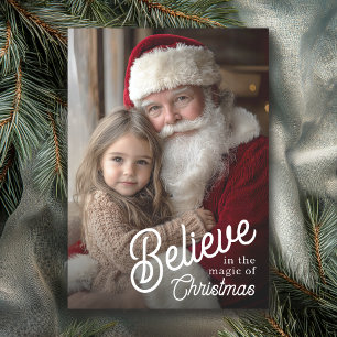 Nostalgic Believe in the Magic of Christmas Photo Holiday Card