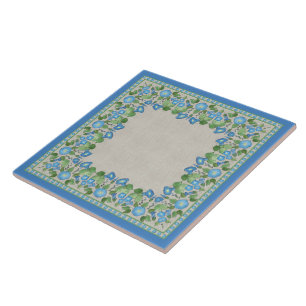 Nostalgic Blue Morning Glory Ceramic Tile