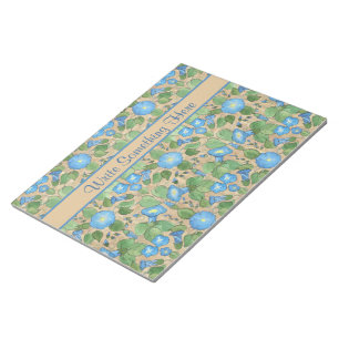 Nostalgic Blue Morning Glory Notepad or Jotter