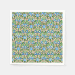 Nostalgic Blue Morning Glory Paper Napkins