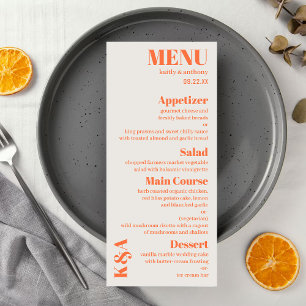 Nostalgic Charm Retro Wedding Menu