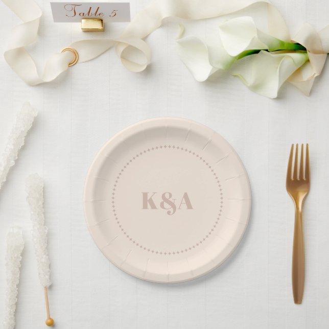 Nostalgic Charm Retro Wedding Paper Plate (Wedding)