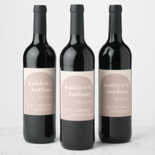 Nostalgic Charm Retro Wedding Wine Label