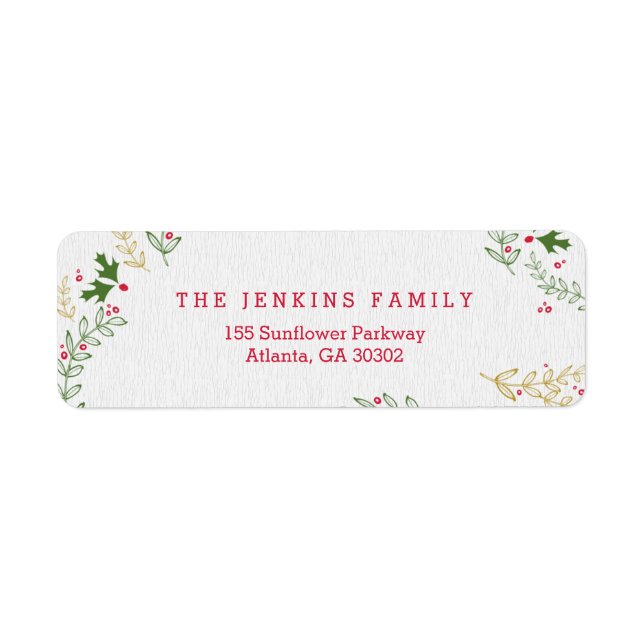 Nostalgic Christmas Holiday Return Address Labels (Front)