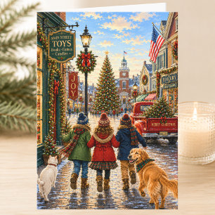 Nostalgic Christmas on Main Street Merry Christmas Card