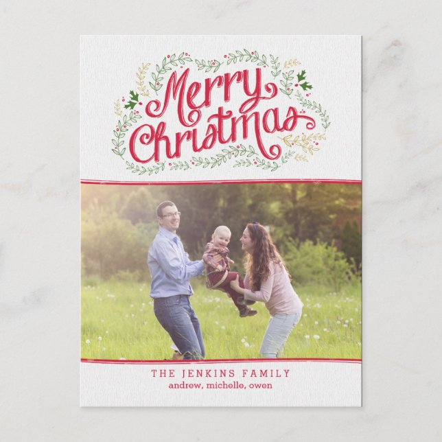 Nostalgic Christmas Photo Card Postcard (Front)