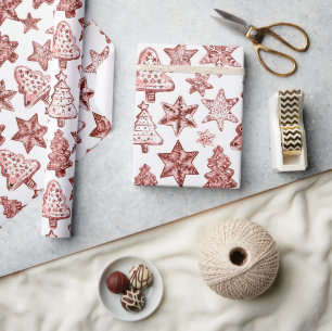 Nostalgic Christmas Red Wrapping Paper