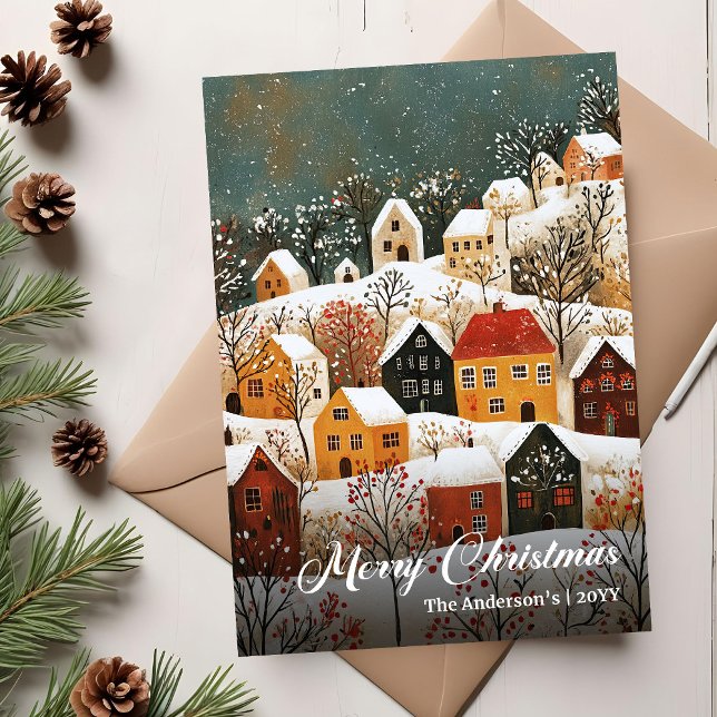 Nostalgic Christmas Scene Printable Holiday Card (Nostalgic Christmas Scene Printable Holiday Card)