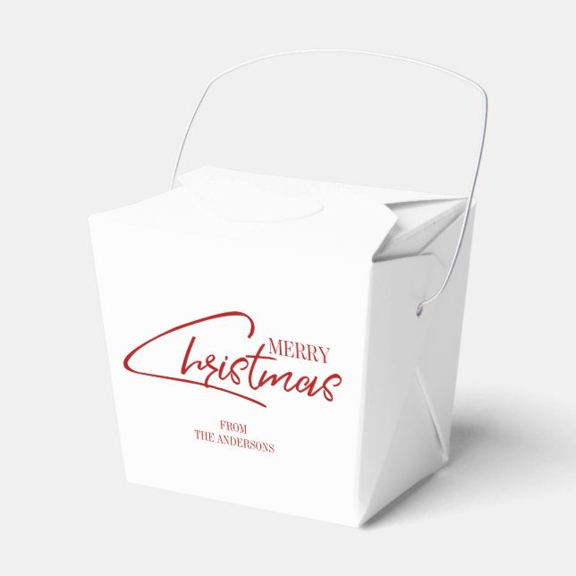 Nostalgic Christmas Script Holiday Favour Box (Front Side)