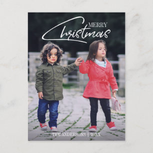 Nostalgic Christmas Script Holiday Photo Postcard