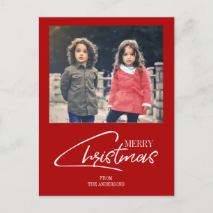 Nostalgic Christmas Script Holiday Photo Postcard