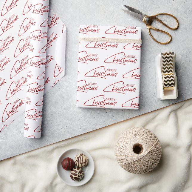 Nostalgic Christmas Script Holiday Wrapping Paper (Crafts)