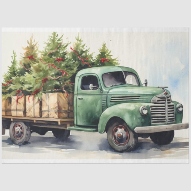 Nostalgic Christmas Tree Farm Delight Tissue Paper (Front)