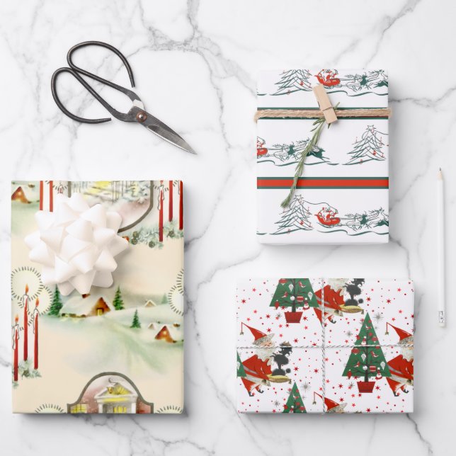 Nostalgic Christmas Wrapping Paper Sheet (Front)