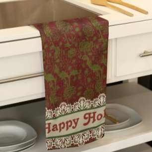 Nostalgic Classic William Morris Gold Holiday  Kitchen Towel
