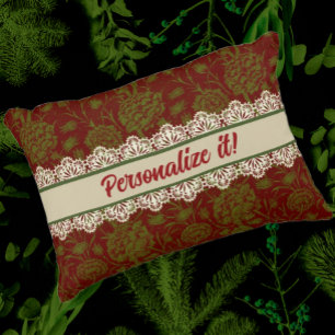 Nostalgic Classic William Morris Pattern Holiday Accent Pillow