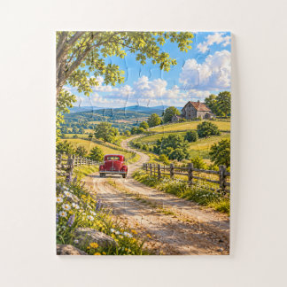 Nostalgic Country Road Jigsaw Puzzle