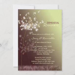 Nostalgic Dandelions Wedding Rehearsal Dinner Invitation