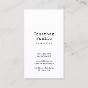 Nostalgic Design Sleek Plain Retro Professional Business Card