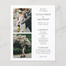 Nostalgic Editorial Black & White Wedding Program