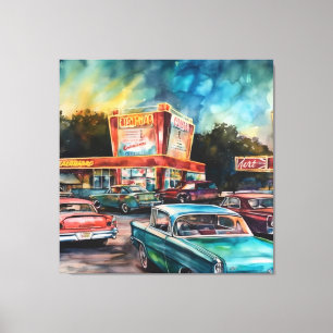 Nostalgic Era Canvas Digital Art Prints